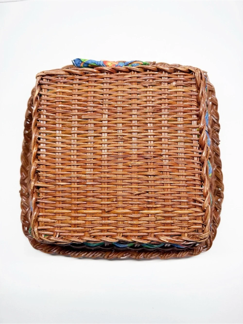Vintage Rattan Lined Fruit Bread Baskets Lemon Orange Peach Pear